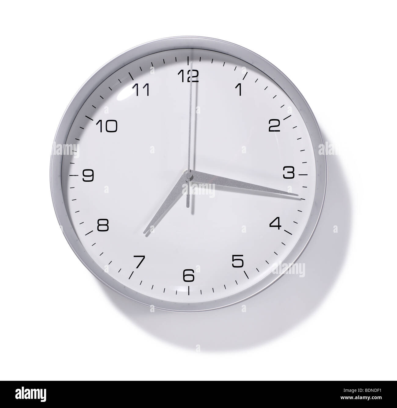Wanduhren Uhr Silber Stockfoto