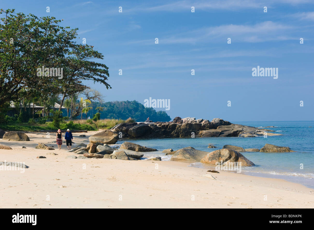 Sandstrand, Nang Thong Strand, Khao Lak, Andamanensee, Thailand, Asien Stockfoto