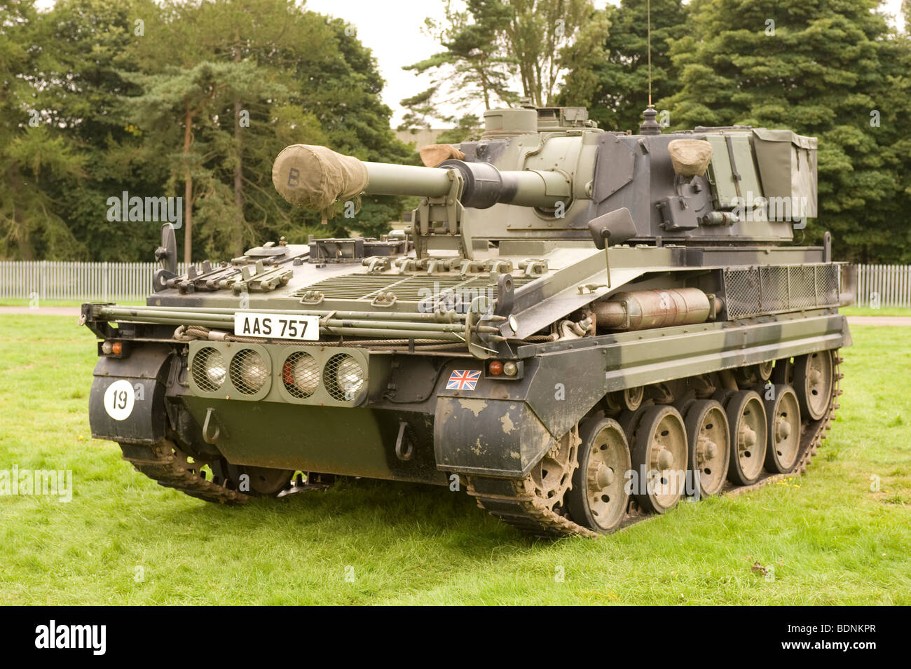 Ein Abt 105mm Pistole von den britischen Streitkräften eingesetzt selbstfahrende Stockfoto