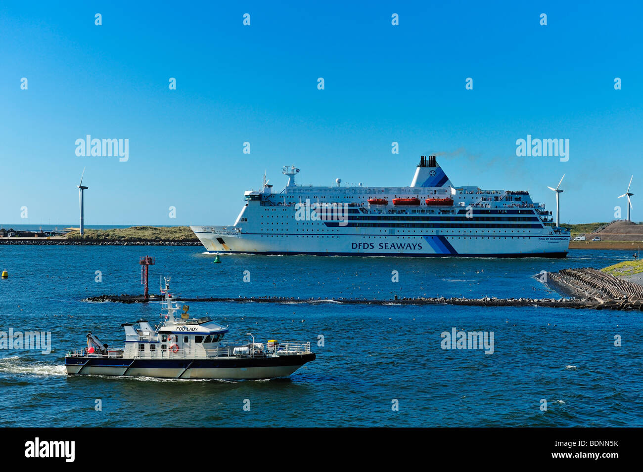 DFDS Seaways auf dem Weg nach Newcastle von harborin IJmuiden Niederlande Stockfoto