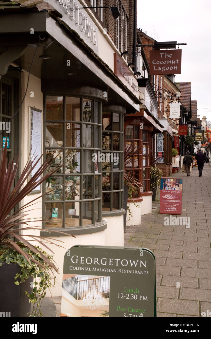 Traditionelle Ladenfronten entlang Sheep Street Straford upon-Avon Stockfoto