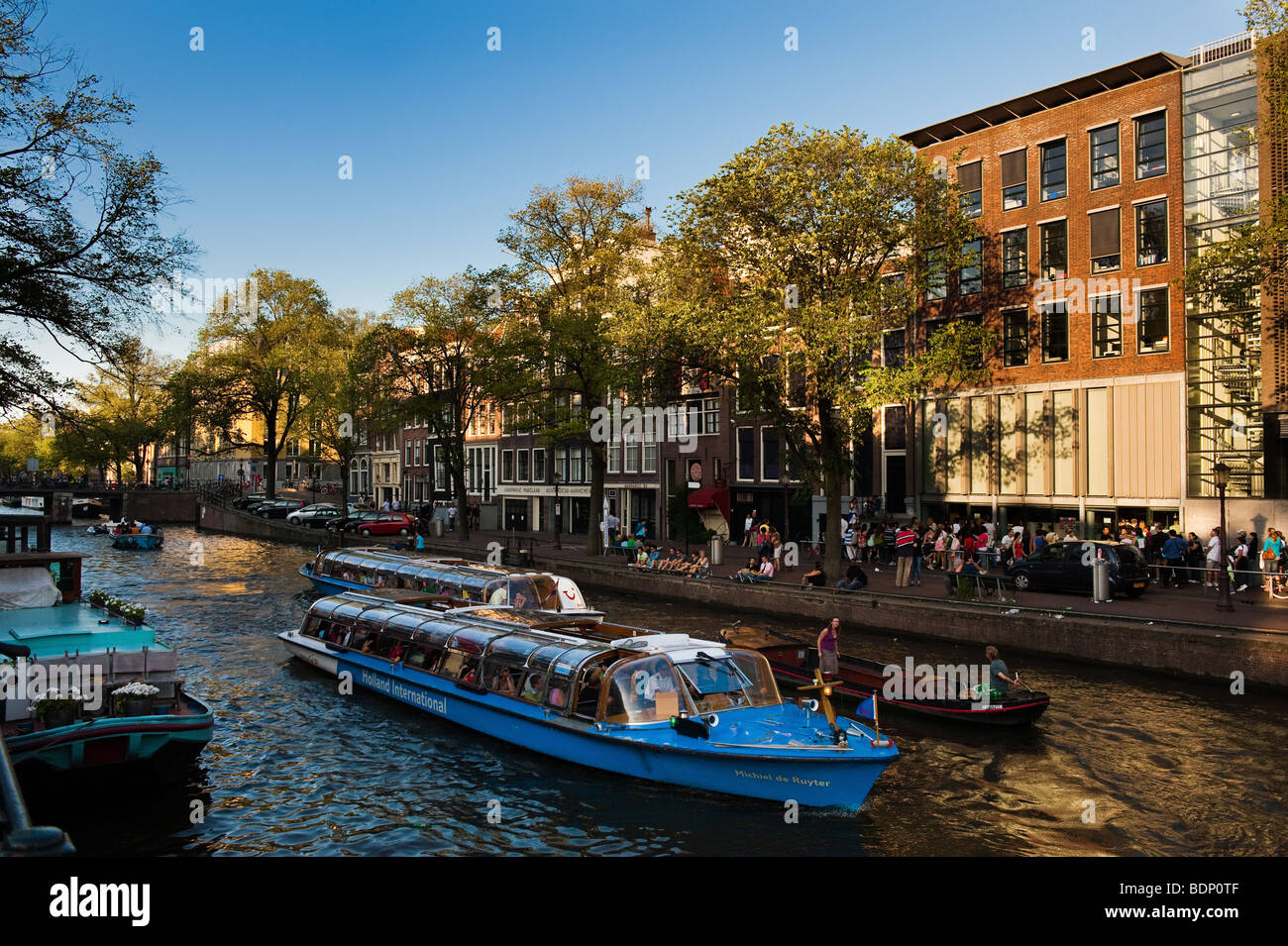 Anne Frank Haus Prinsengracht in Amsterdam Niederlande Stockfoto