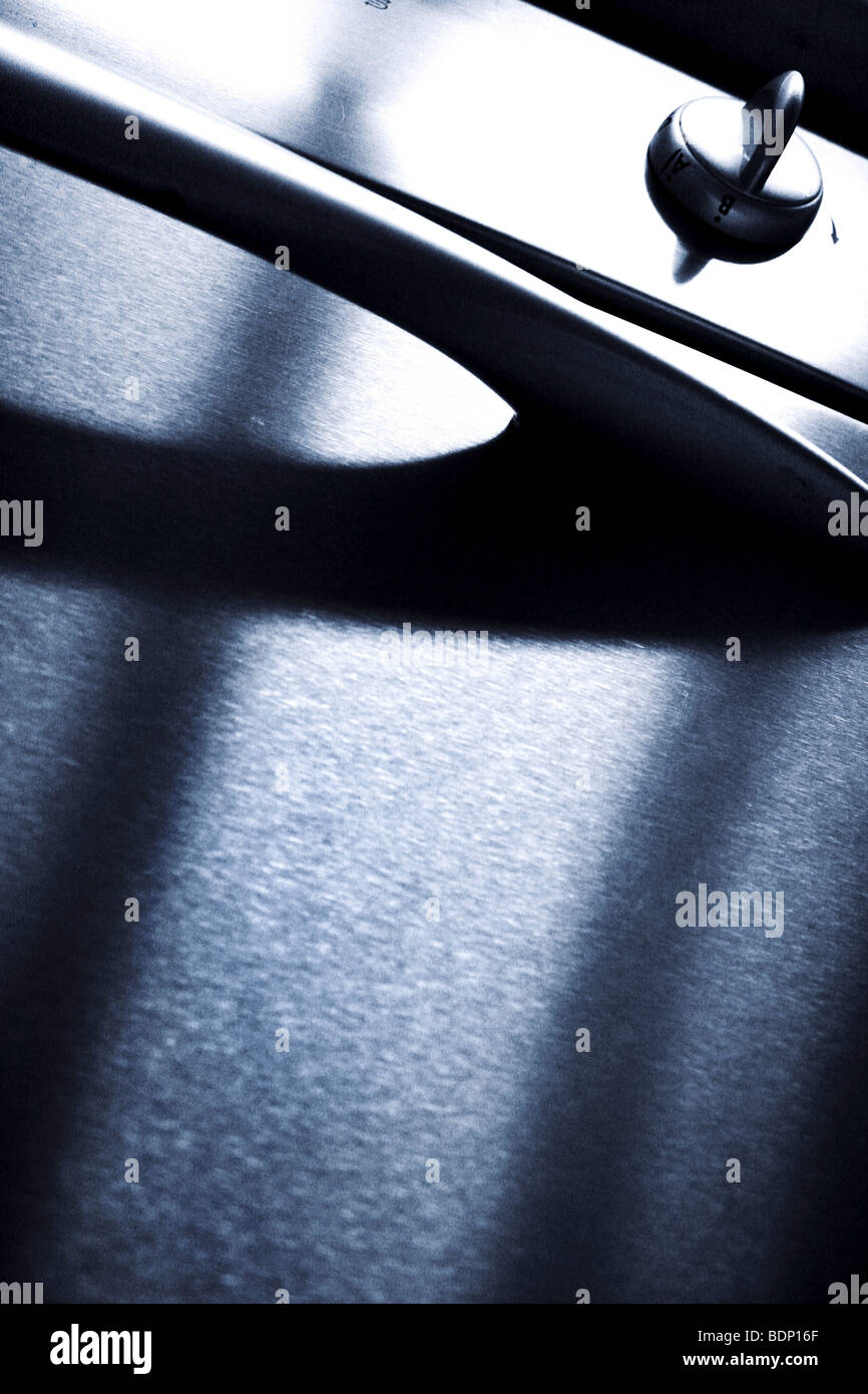 Steuerelemente in einem Ofen Stockfoto