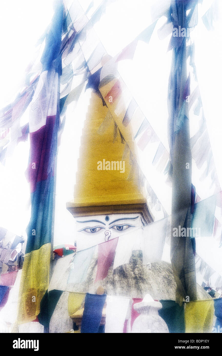 Nepal, Kathmandu-Tal, Bodhnath, Bodhnath stupa Stockfoto