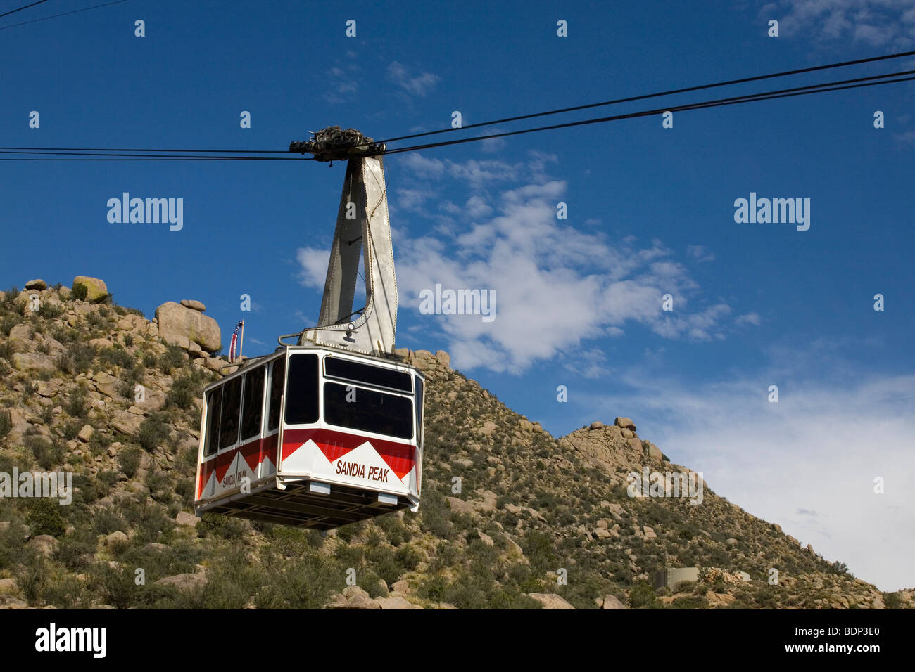 Die Sandia Peak Tramway, 5. Juli 2009, Albuquerque, NM. Stockfoto