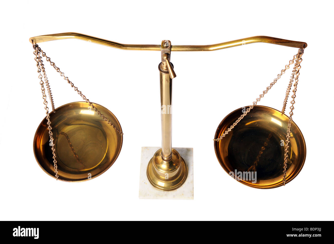 Waage in der Ansicht von oben isoliert auf einem weißen Hintergrund