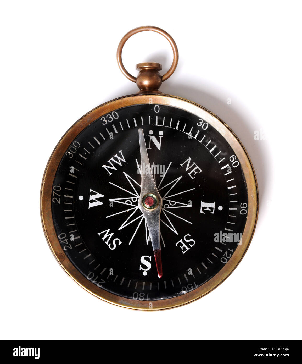 Vintage Kompass über einen weißen Hintergrund Stockfoto