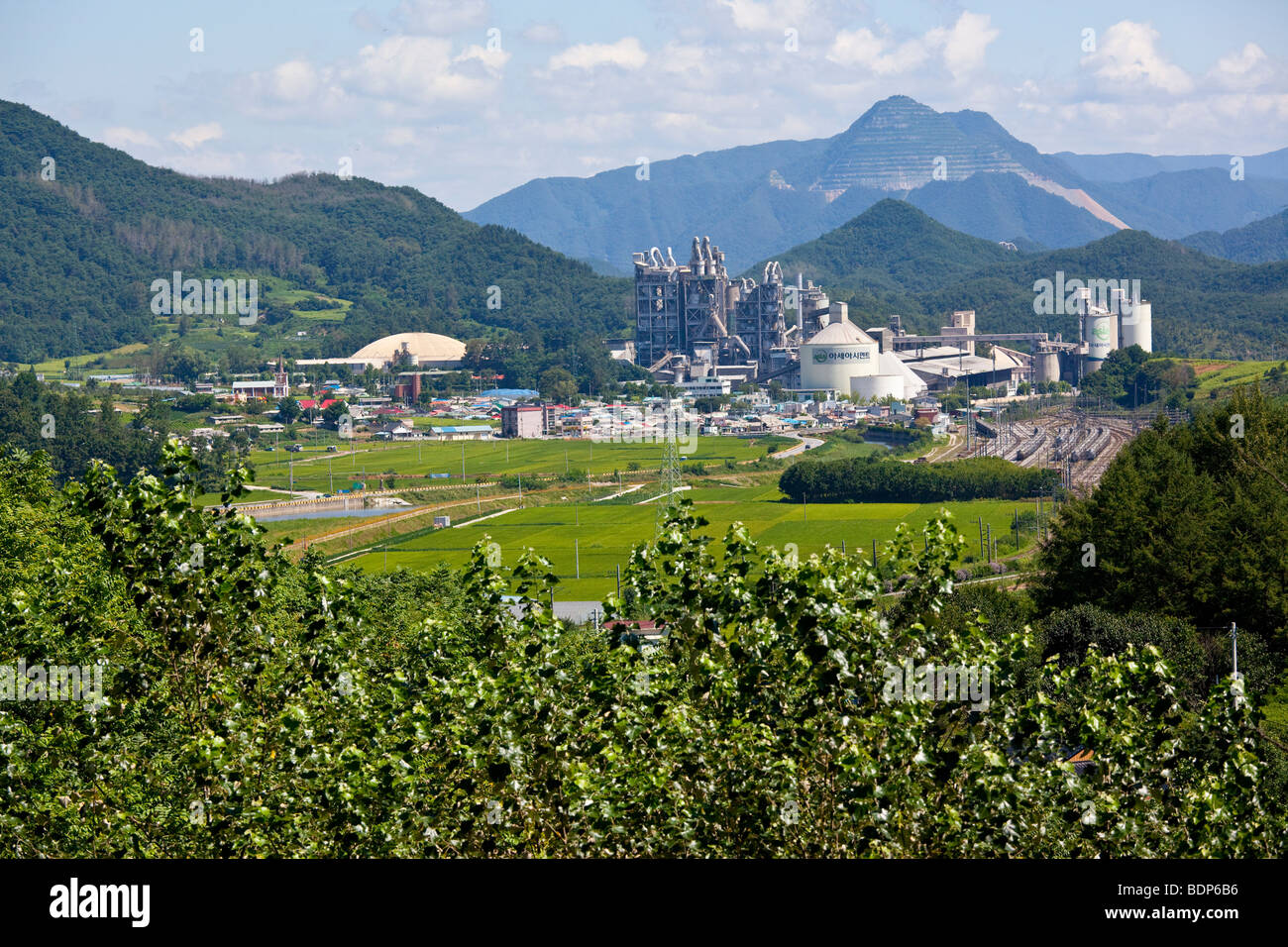 Kies-Fabrik im ländlichen Chungbuk Provinz South Korea Stockfoto