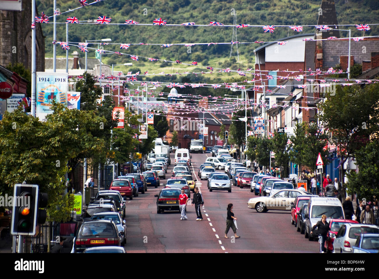 Der Shankill Road, Belfast, Nordirland Stockfoto