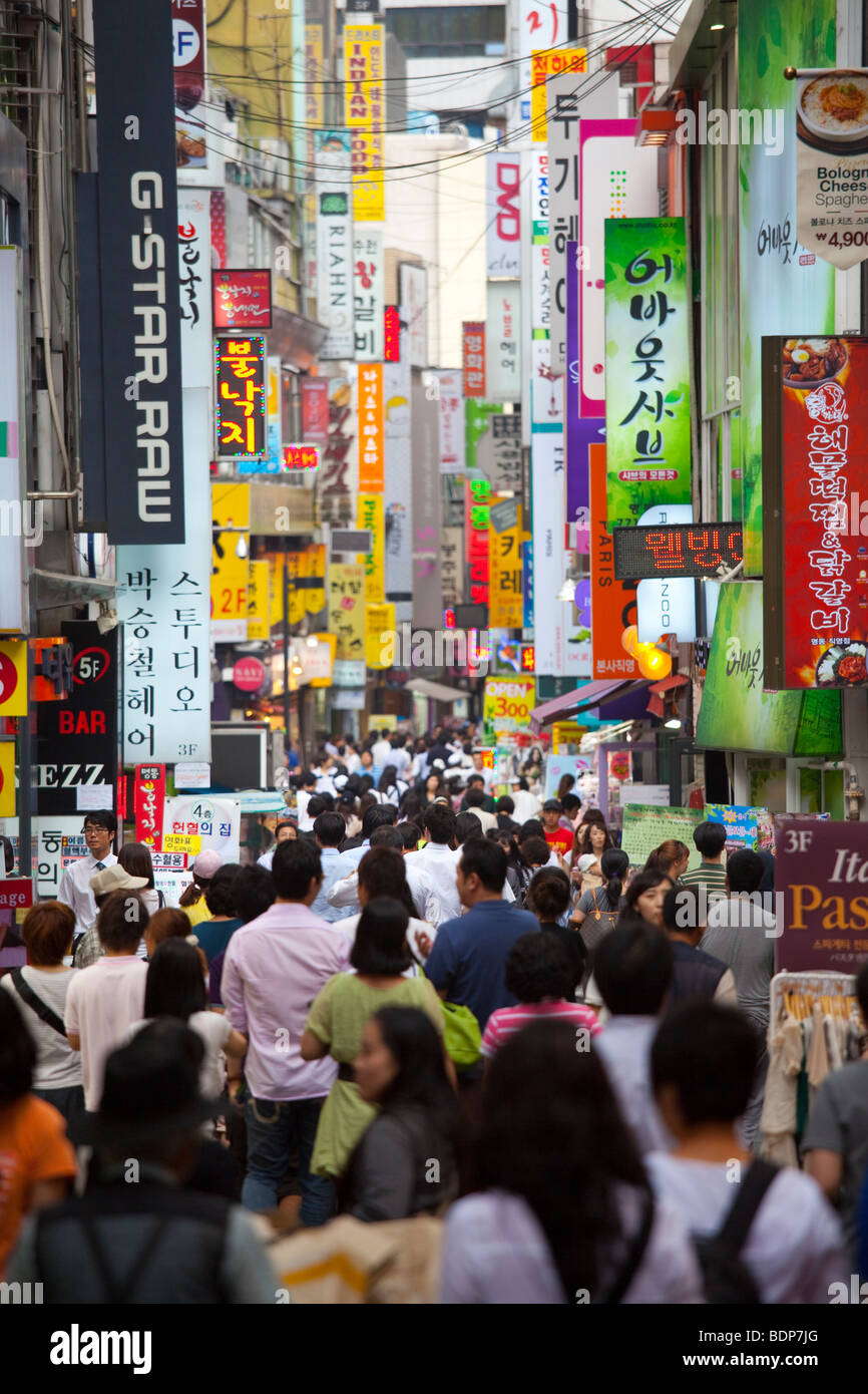 Myeongdong Markt in Seoul Südkorea Stockfoto