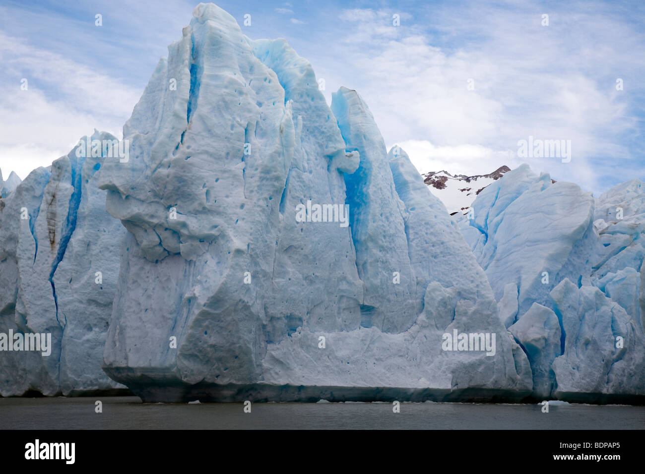 Die atemberaubende blaue Eis der Grey Gletscher, See grau, Torres del Paine, Chile Stockfoto