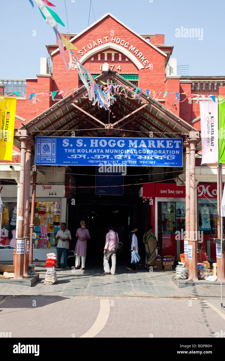 Eingang zum Hogg-Markt in Kalkutta Indien Stockfoto