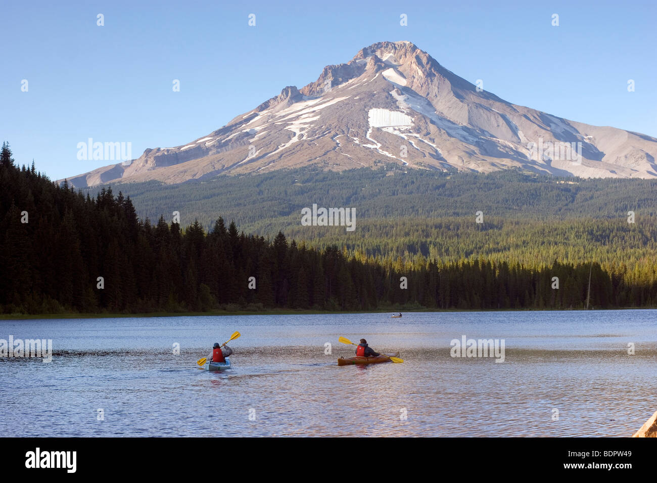 Trillium Lake Mount Hood Oregon State USA USA Nordamerika Stockfoto