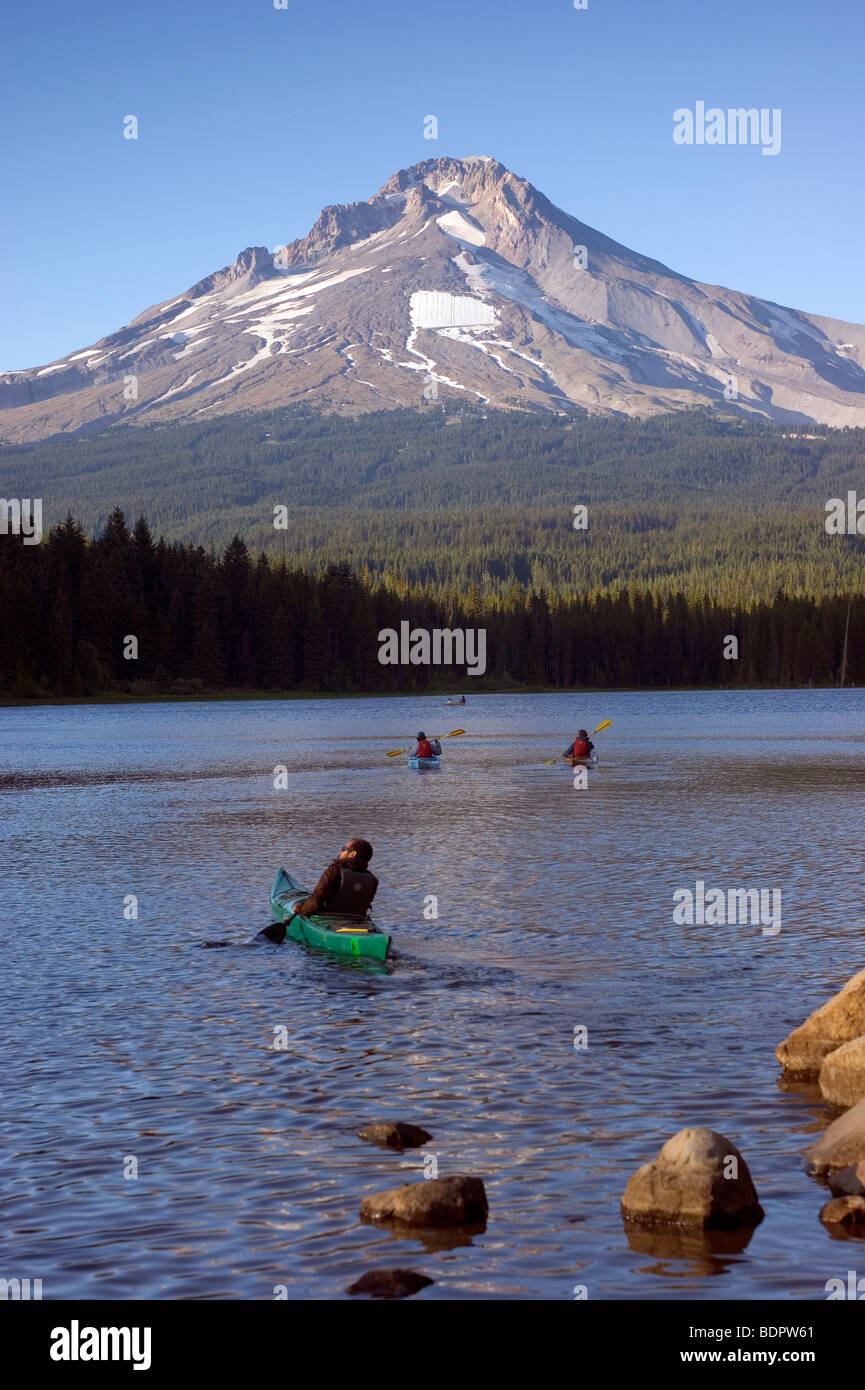 Trillium Lake Mount Hood Oregon State USA USA Nordamerika Stockfoto