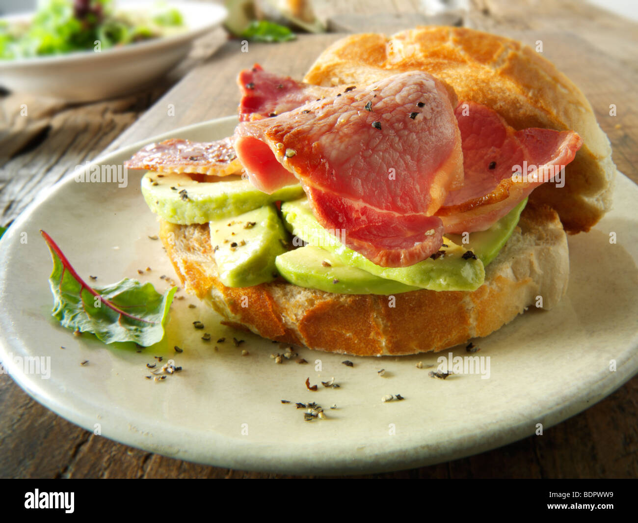 Speck und Avocado-sandwich Stockfoto