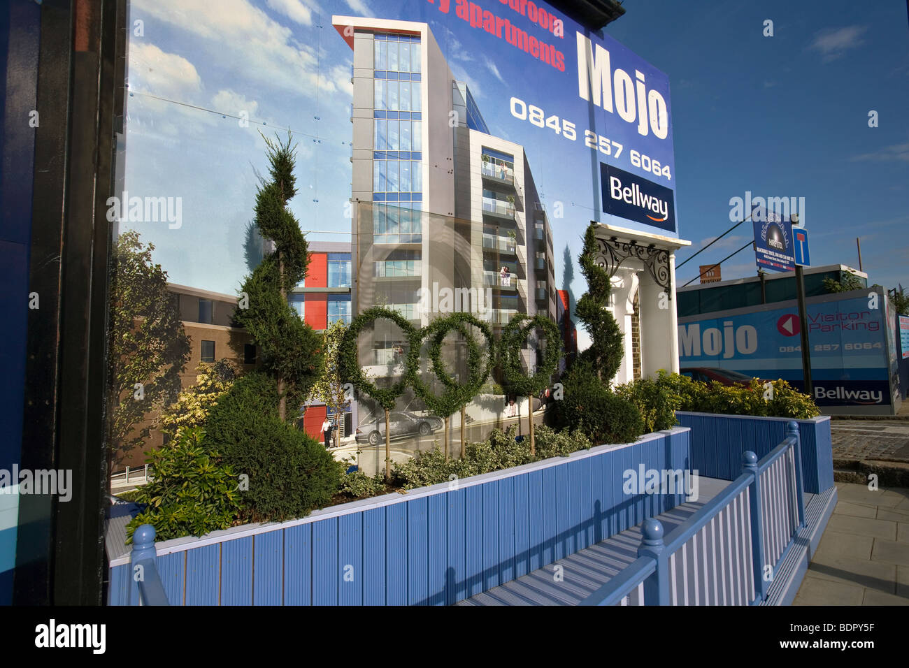 neue Häuser zum Verkauf in Hackney, London, in der Nähe von Olympiapark Stockfoto