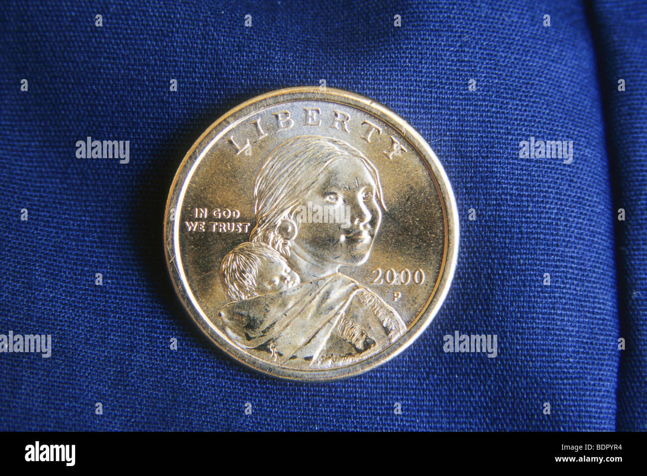 Sacajawea US-Dollar-Münze amerikanisches Geld Stockfoto