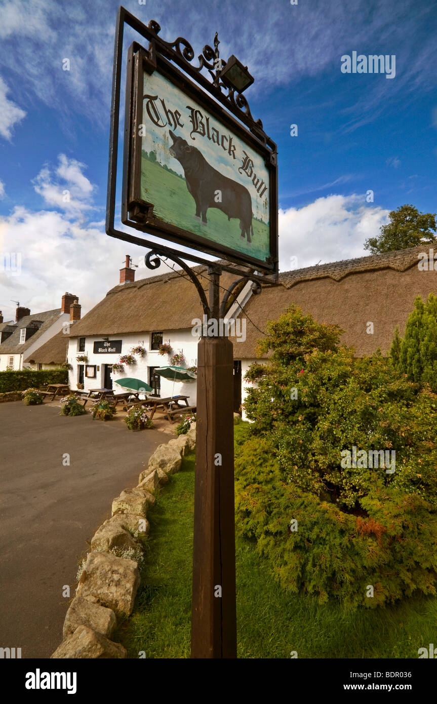 Der Black Bull Pub der einzige reetgedeckten Pub in Northumberland Stockfoto