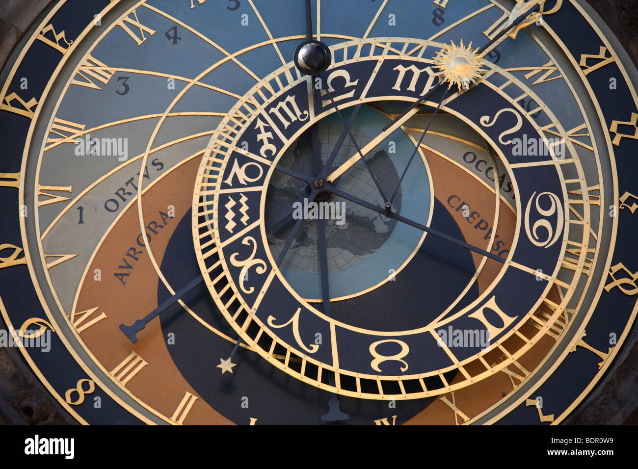 Detail von der astronomischen Uhr, Prag, CZ Stockfoto