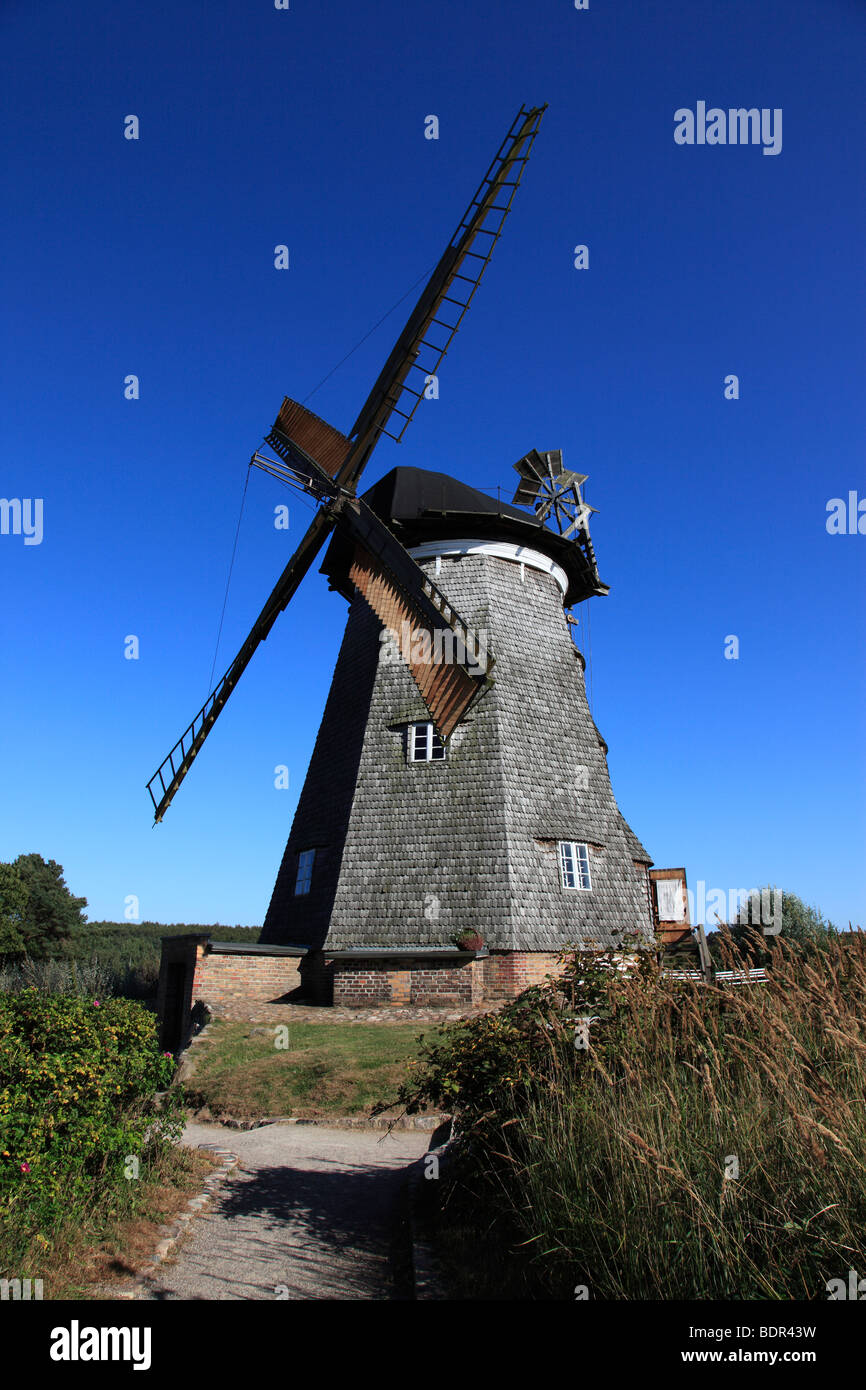 historischen holländischen Windmühle in Benz, Insel Usedom, Western Pomerania, Deutschland, Europa. Foto: Willy Matheisl Stockfoto