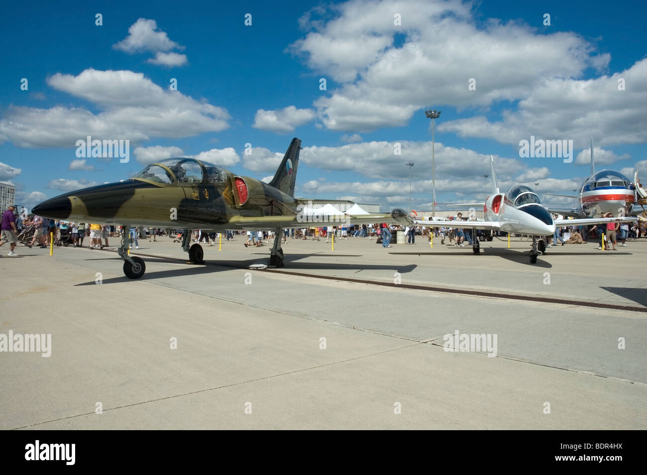 Düsenflugzeuge bei Flugschau Stockfoto