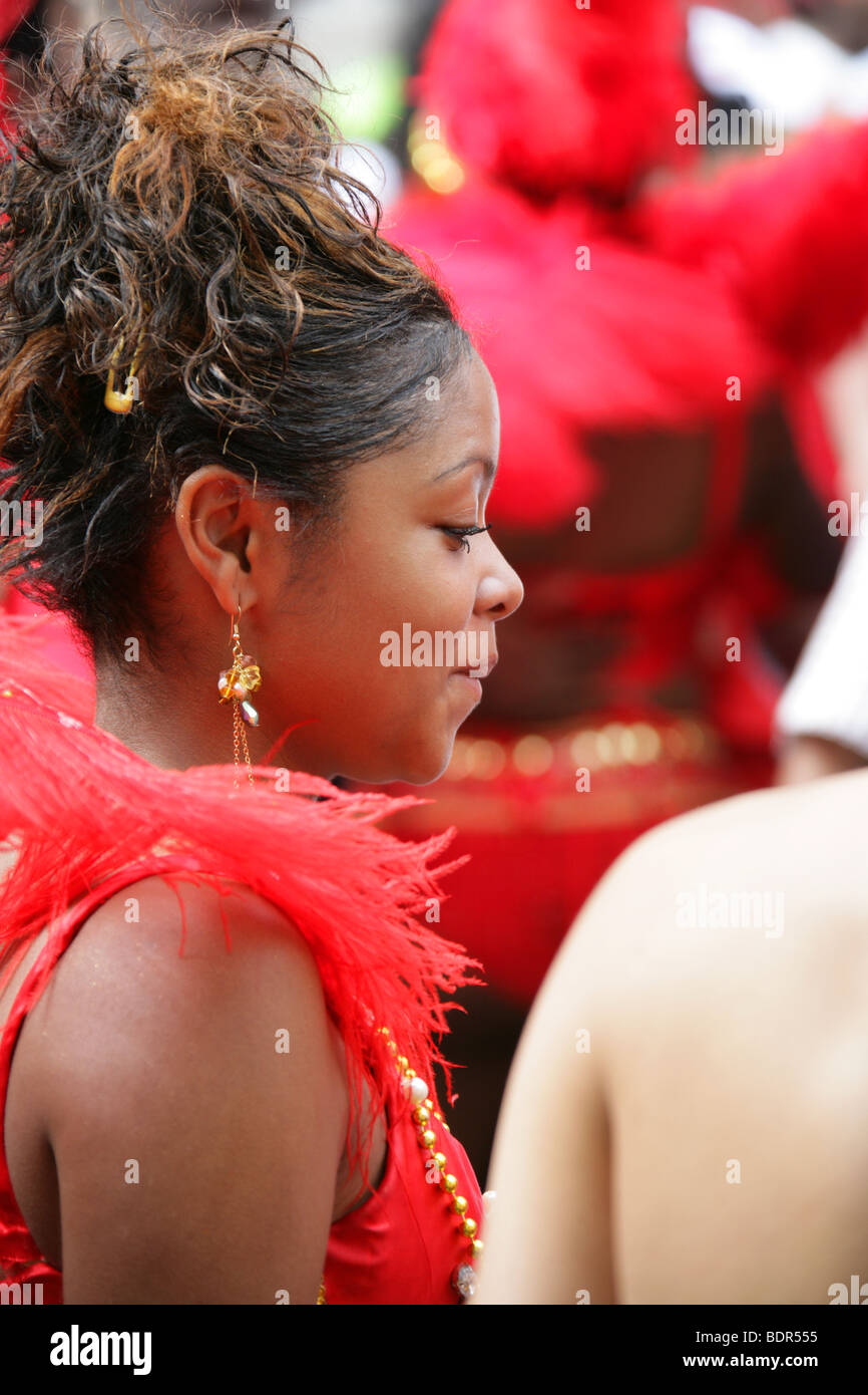 Karibische Mädchen an den Notting Hill Carnival 2009 Stockfoto