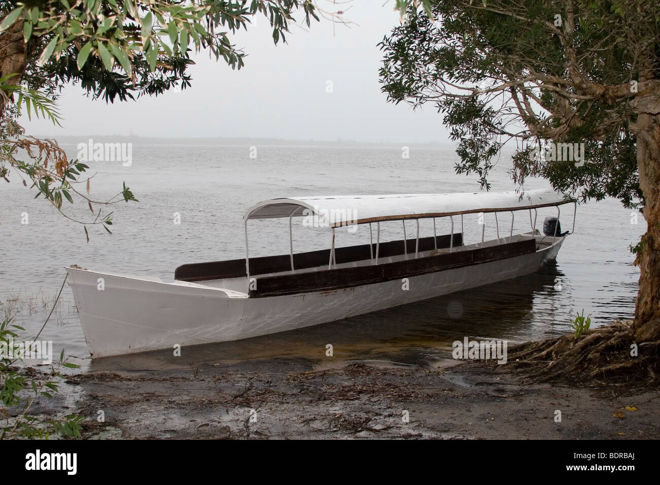 Boot bin Strang, Madagaskar, Afrika, Boot am Strand, Madagaskar, Afrika Stockfoto