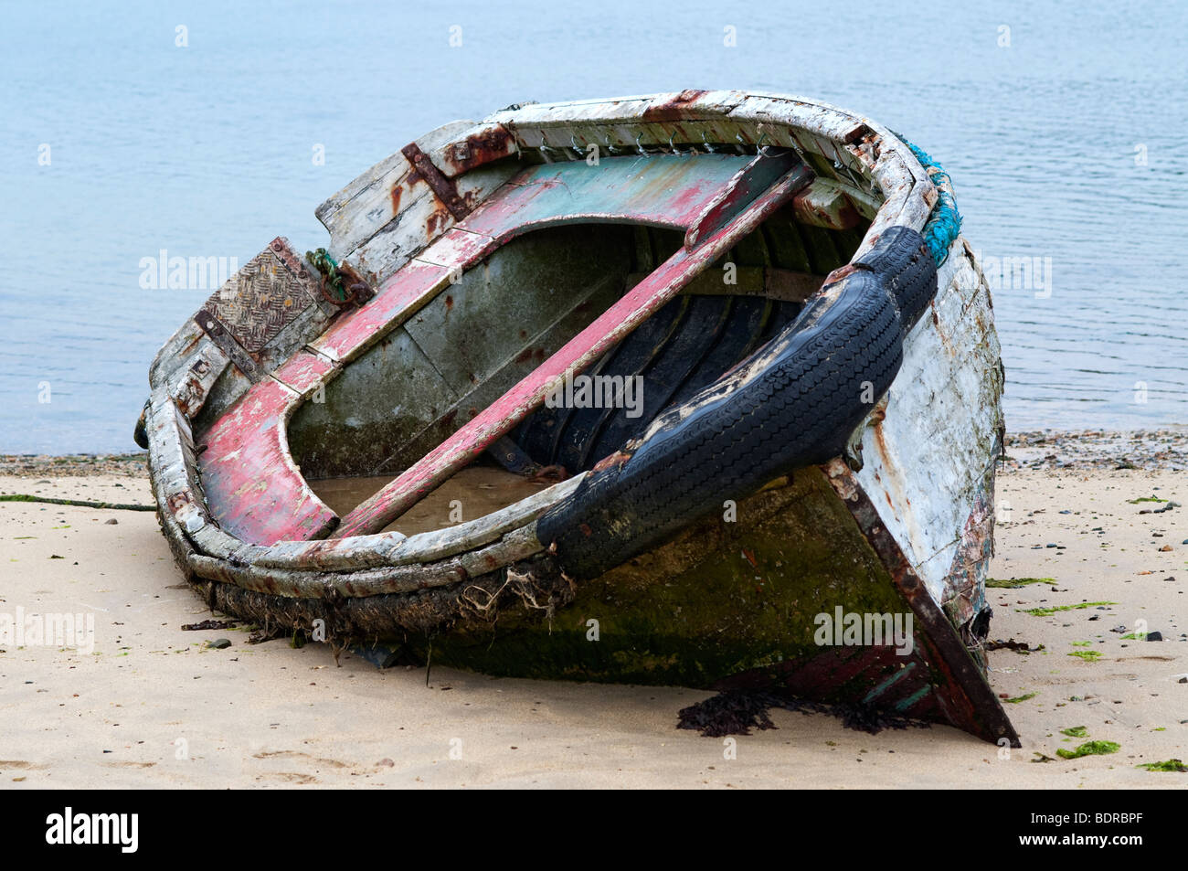 Zerstörten Boot in der Bretagne Stockfoto