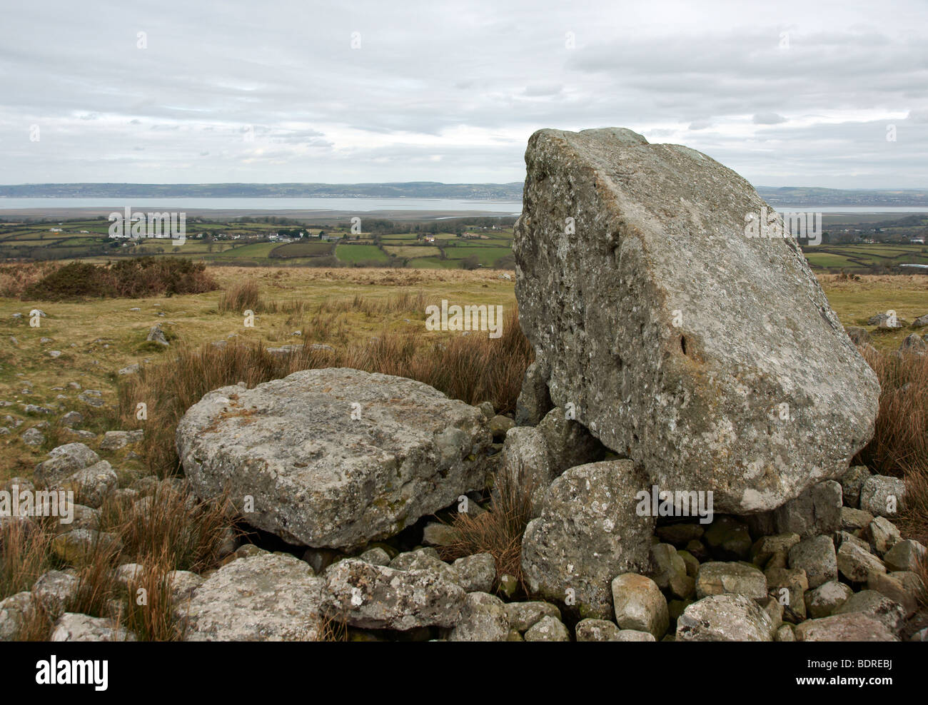 Arthur Stein befindet sich nahe dem Gipfel des Cefn Bryn auf der Gower-Halbinsel in Süd-Wales Stockfoto