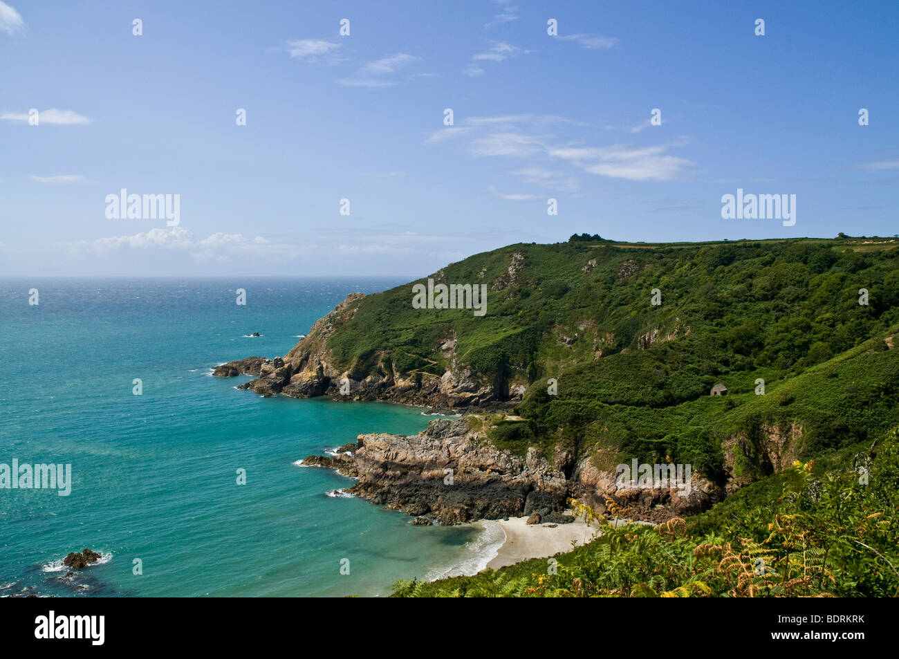 dh Petit Bot Bay ST MARTIN GUERNSEY südlichen Küste Buchten und Landzunge Küste Seestück Stockfoto