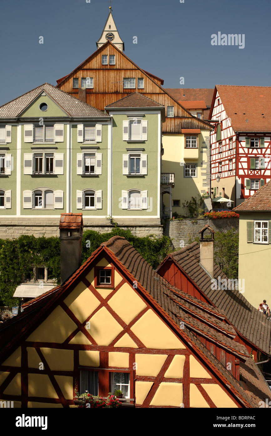 Alten Teil der Stadt, Meersburg, Baden Württemberg, Deutschland, Europa Stockfoto