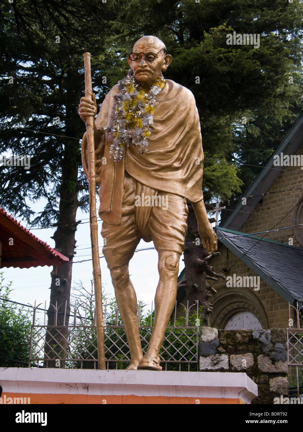 Mahatma Gandhi-Statue, zentrale Dalhousie. Himachal Pradesh. Indien. Stockfoto