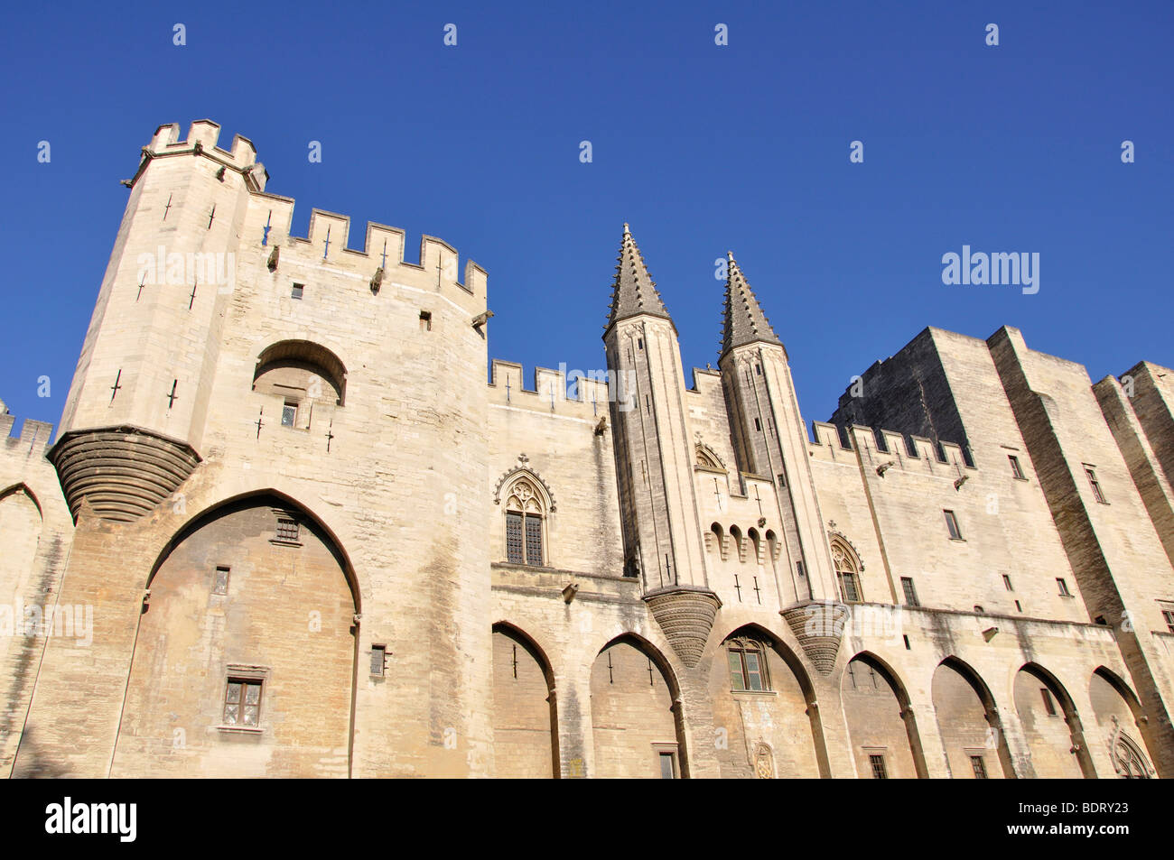 Papstpalast in Avignon, Frankreich Stockfoto