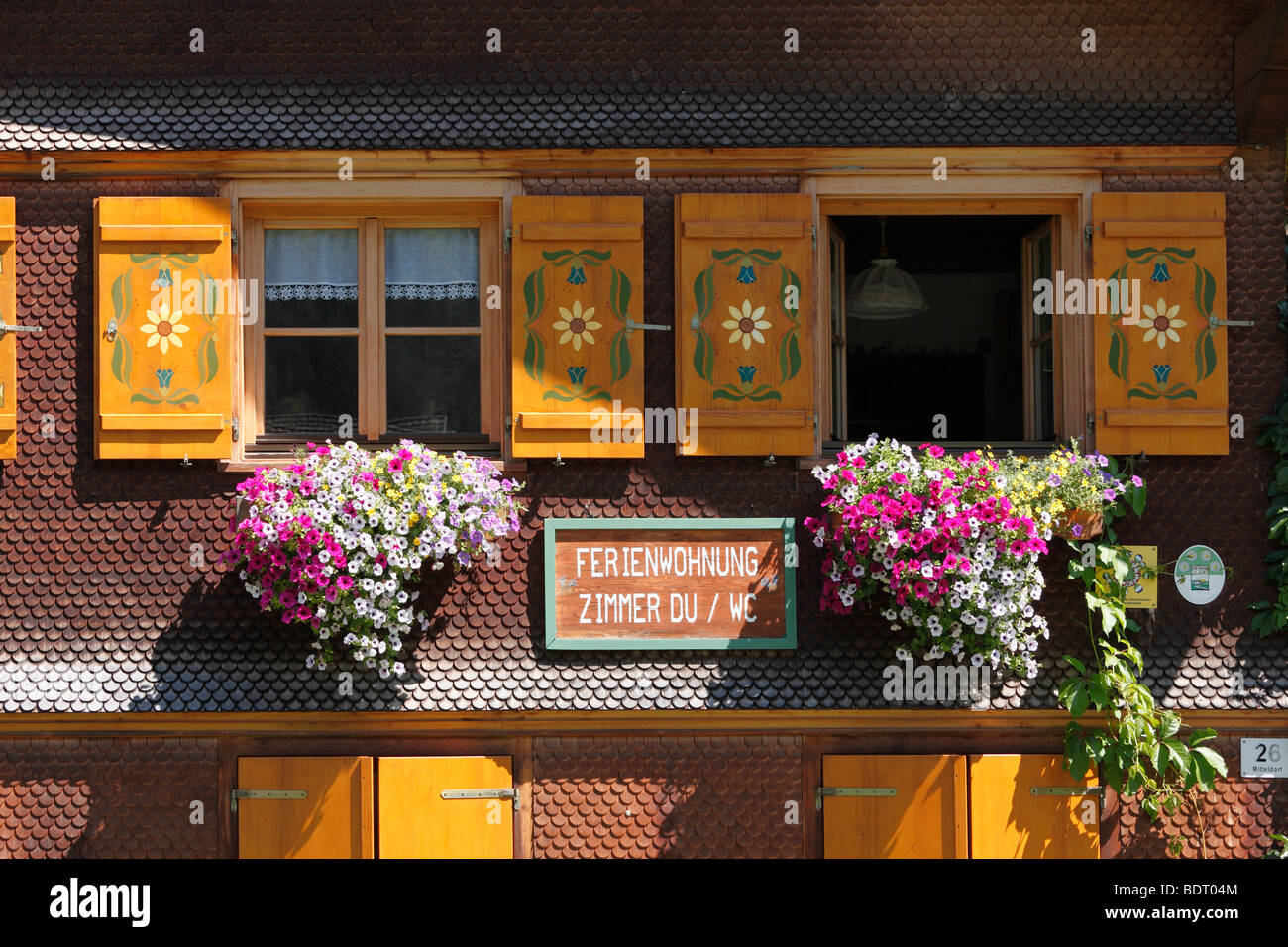 Zeichen, Ferienwohnung, Haus Bregenzerwald in Schoppernau, Bregenzerwald, Bregenzerwald, Vorarlberg, Austria, Europe Stockfoto