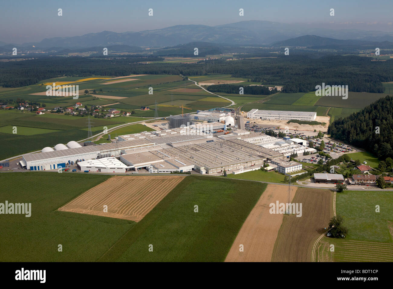 MAHLE Filter Factory, Luftaufnahme, Kärnten, Austria, Europe ...