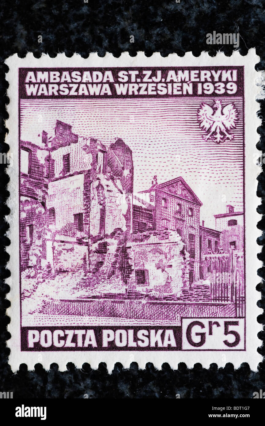 Briefmarke Polen 1939 Stockfoto