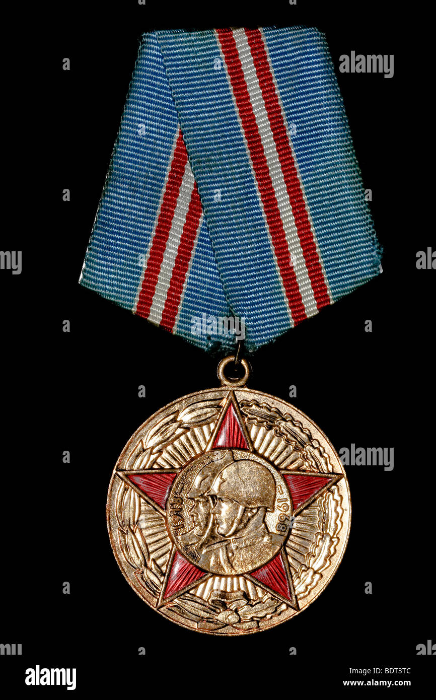 Vintage sowjetische Rote Armee-Medaille. Stockfoto