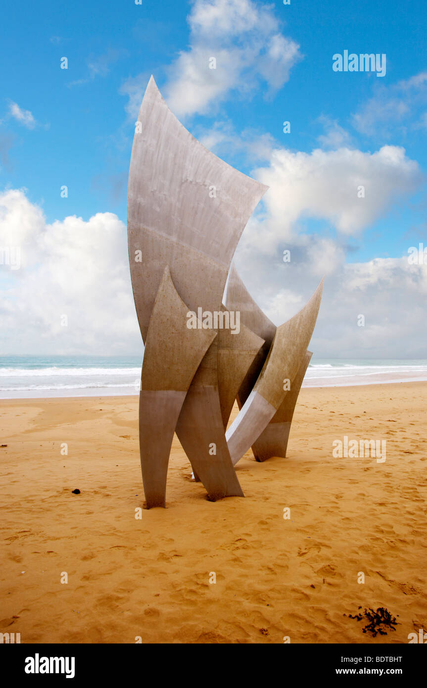 Leas Braves - Anibre Bannon Skulpturen am Omaha Beach - Normandie Frankreich Stockfoto