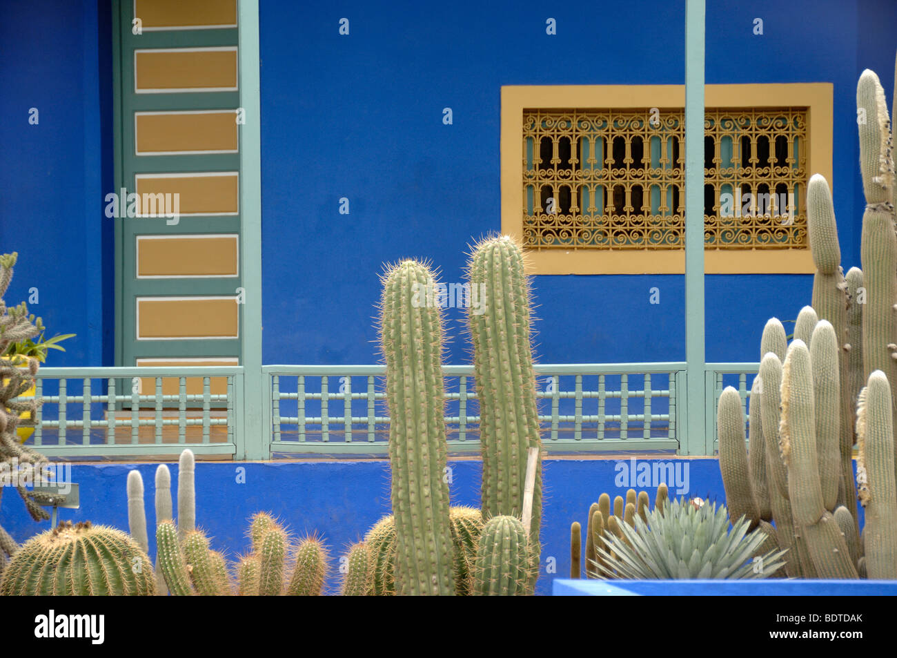 Klima, blauen Haus & Museum am Jardin Majorelle oder Majorelle Garten Marrakesch Marokko Stockfoto