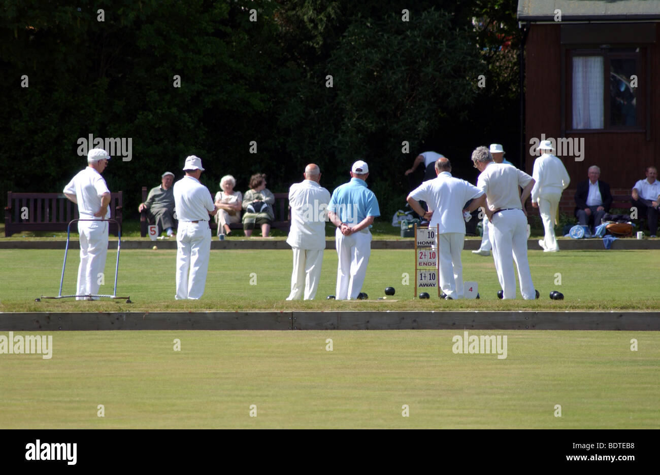 Ein Boccia-Spiel IN SOUTHPORT ENGLAND Foto Alan Edwards Stockfoto