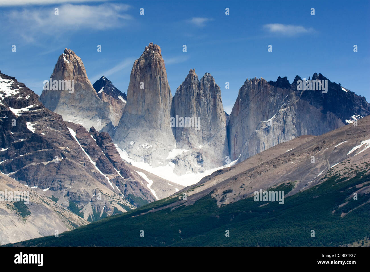 Die Türme der Torres del Paine, Chile Stockfoto