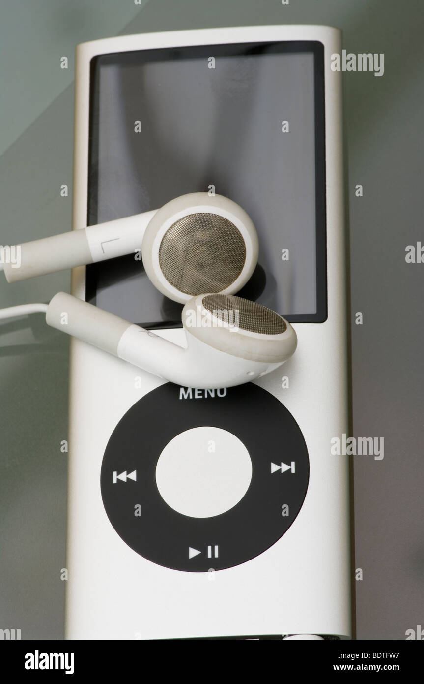 Ein Apple Ipod mit Kopfhörern Stockfoto