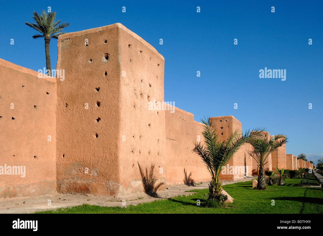 Festungsstadt oder Stadtmauer von Marrakesch, Marokko Stockfoto