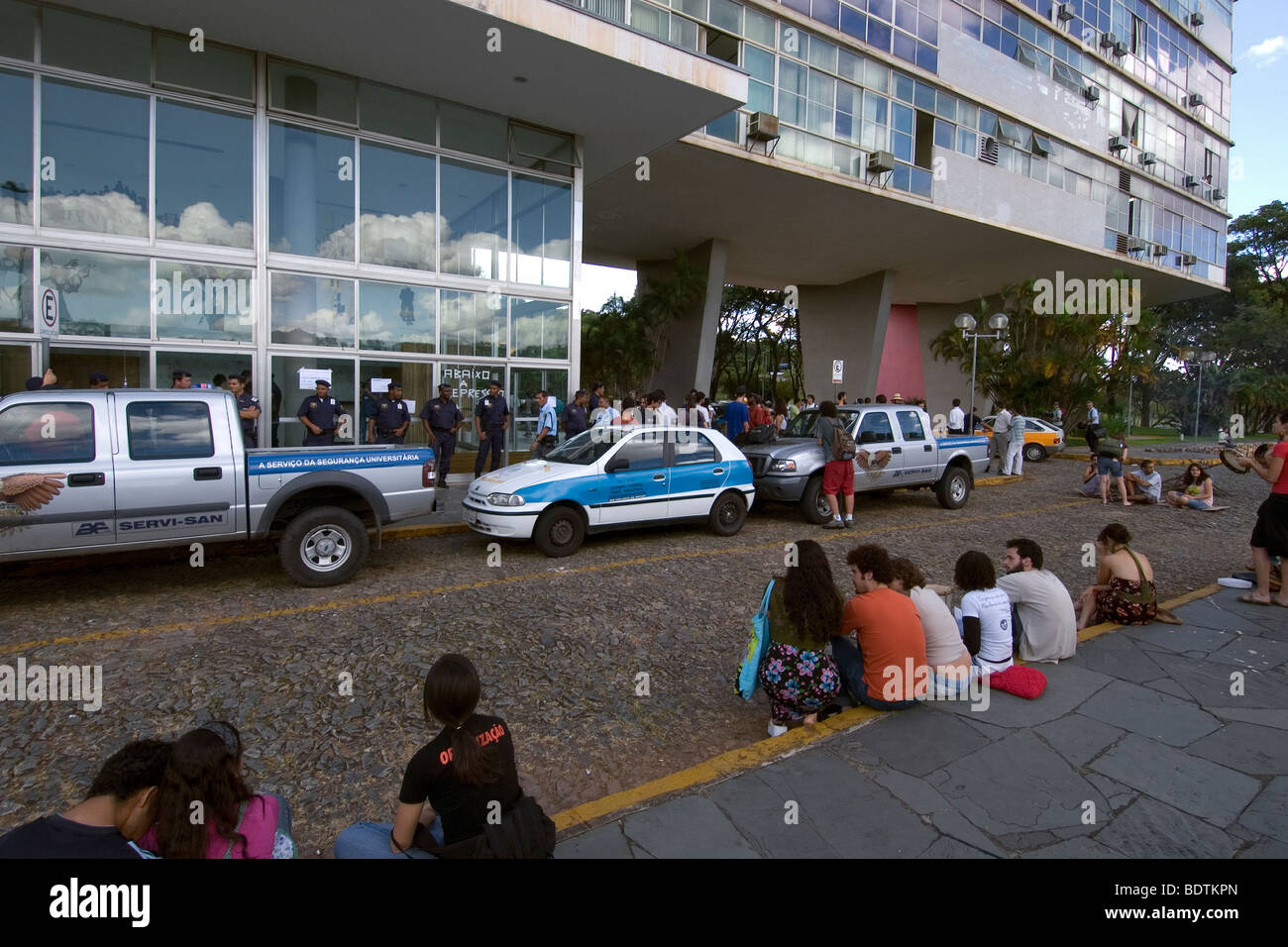 Studentendemonstration auf dem Dekan Büro, Universidade Federal de Minas Gerais, Belo Horizonte, Minas Gerais, Brasilien Stockfoto