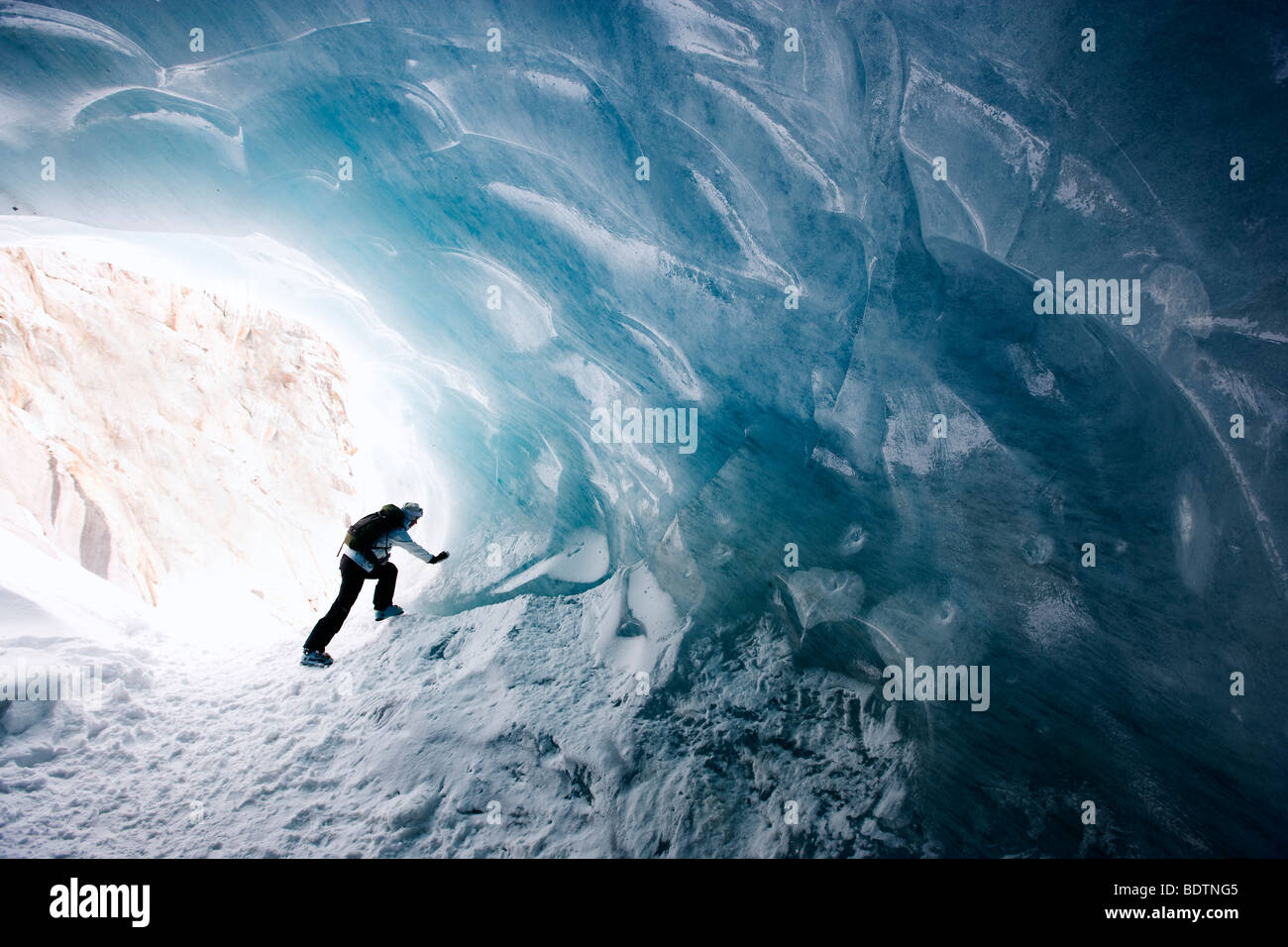 Ice cave Mer de Glace Chamonix Frankreich. Stockfoto