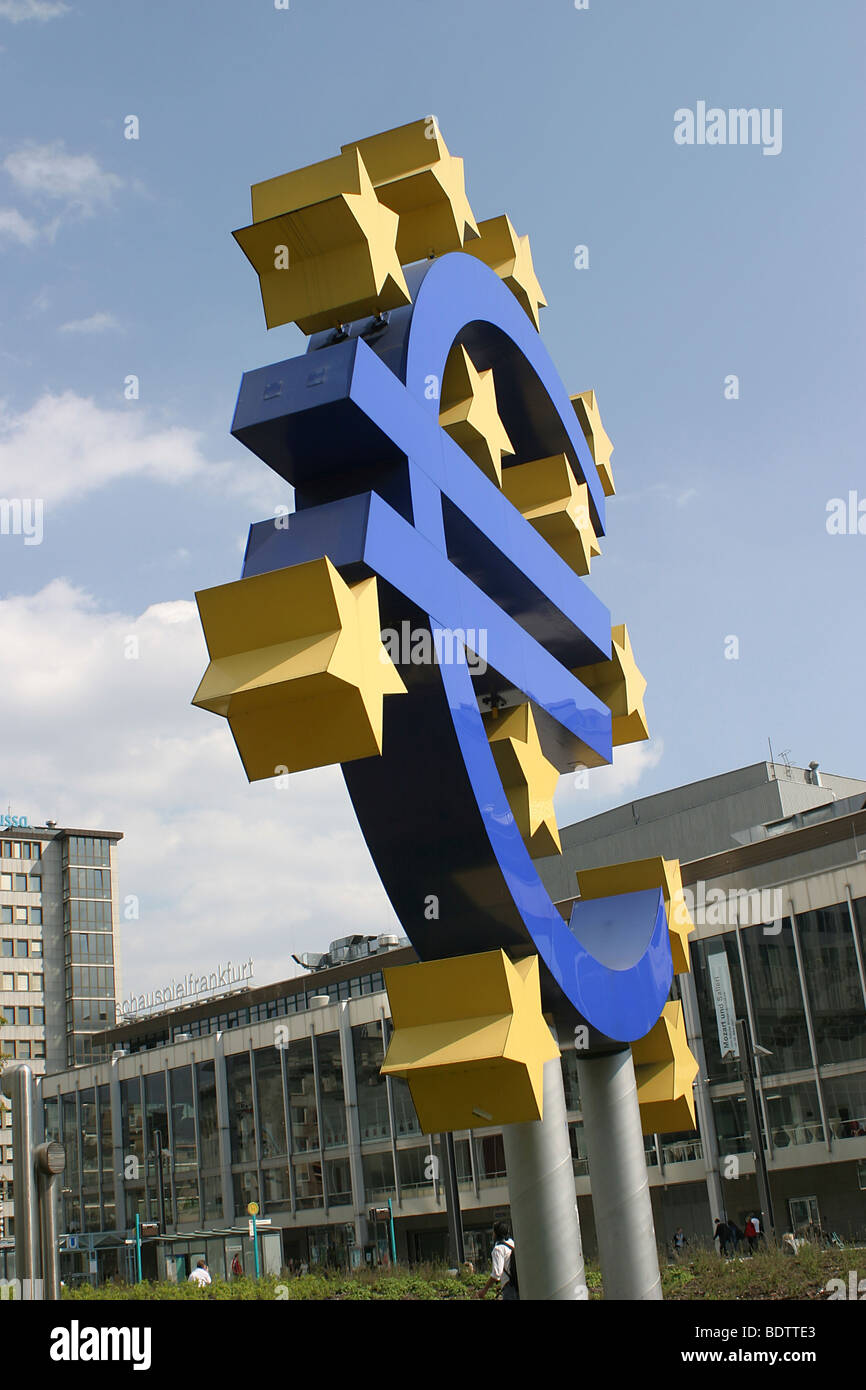Währung, Zeichen, Symbol, Frankfurt am Main, Hessen, Deutschland Stockfoto
