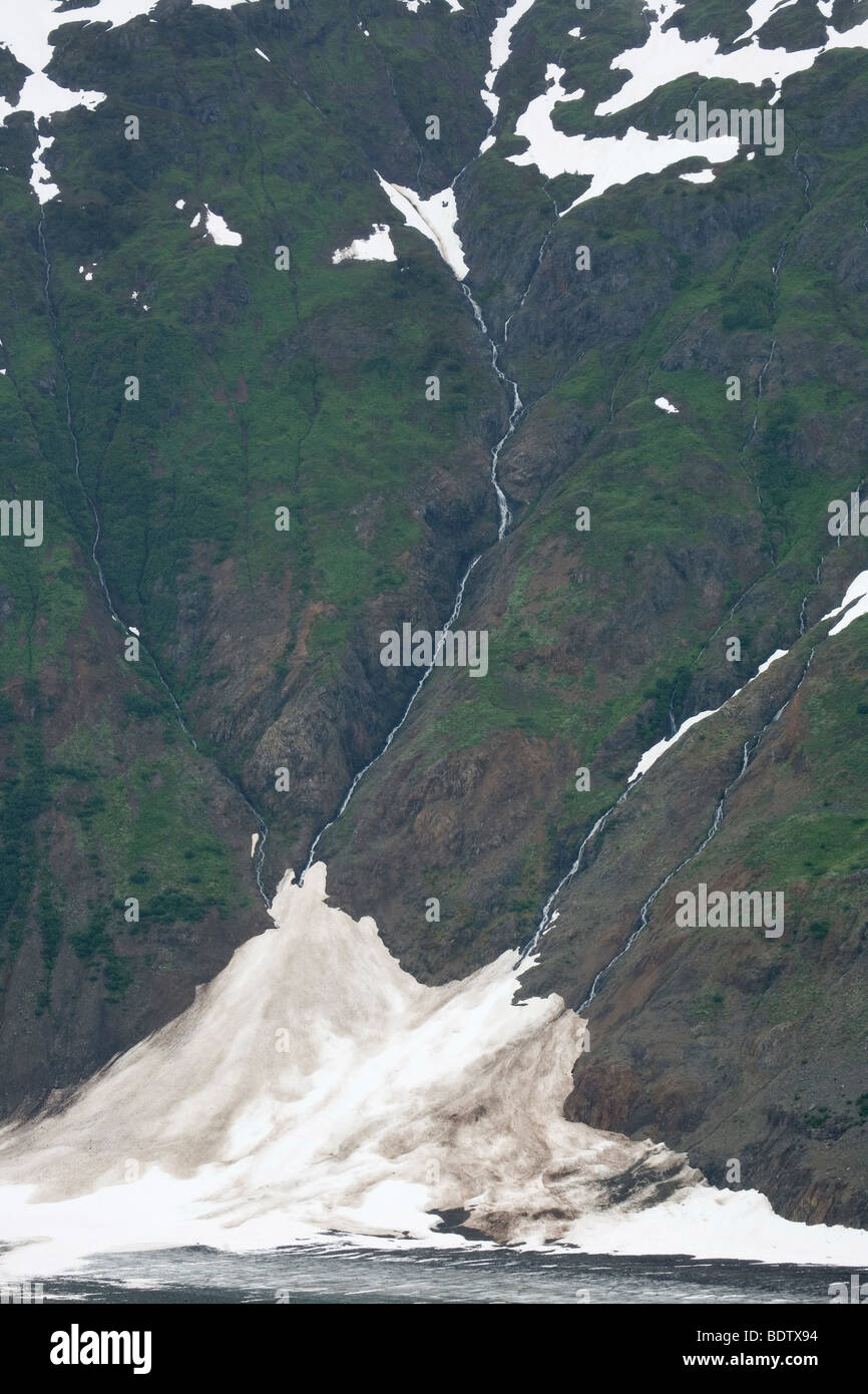 Gebirgsbäche bin Lachs-Gletscher / Torrent an Lachs-Gletscher / British Columbia - Canada Stockfoto