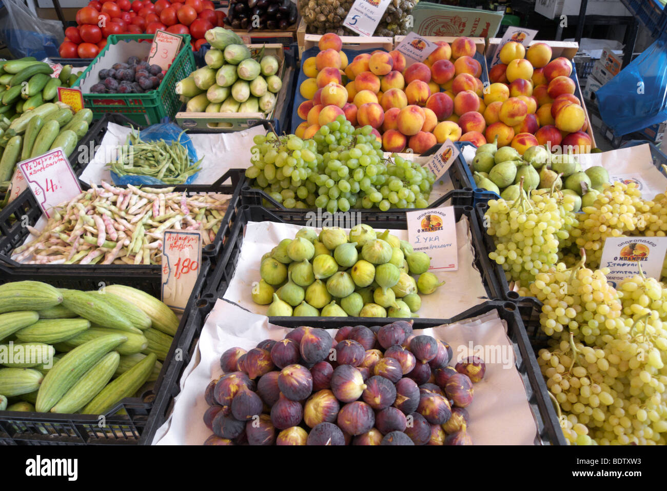 Obst und Gemüse-Markt, Rethymno, Kreta, Griechenland Stockfotografie - Alamy
