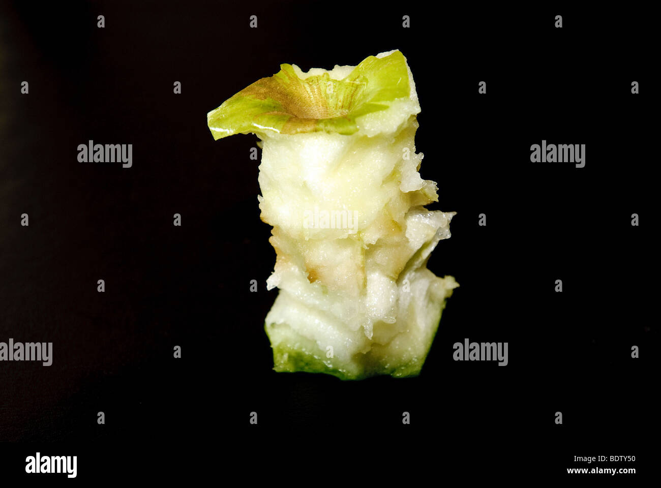 Ein grüner Apfel-Kern. Stockfoto