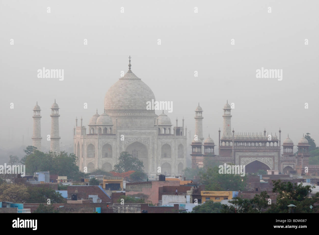 Taj Mahal, Weltberuehmtes Mausoleum in Agra, Indien, Indien Stockfoto